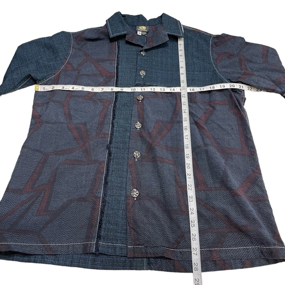 Anne Namba Silk Blue Hawaiian Aloha Shirt Mens Size Medium - Picture 12 of 12